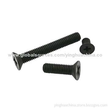 Nylon Countersunk Head Screws, Natural Black Color, 94V-2 Fire-proofing Grade, G208